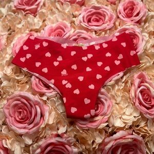 Red w Pink Hearts 🩷 Cheeky Panties